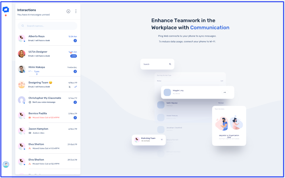Talk Magnet | Talk Magnet team communication web interface.