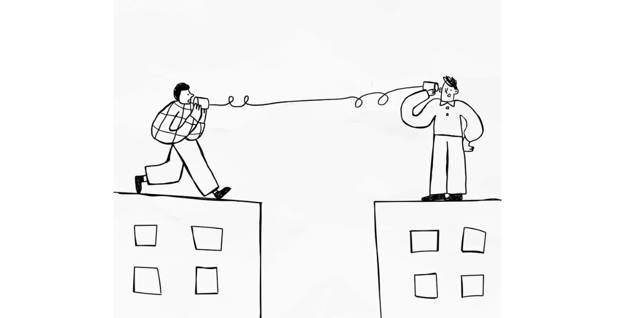 illustration of vector communication telephone listening