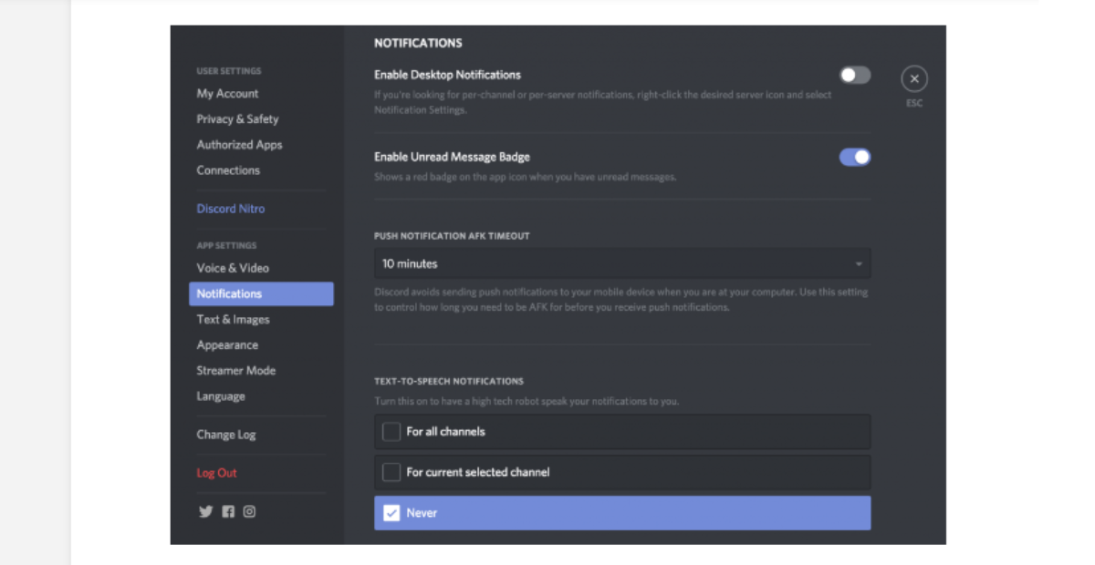 Notifications | Discord’s notification settings