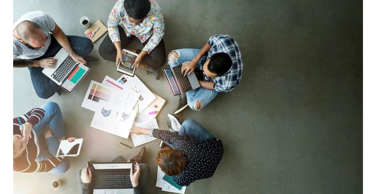 members of tech startup working 
